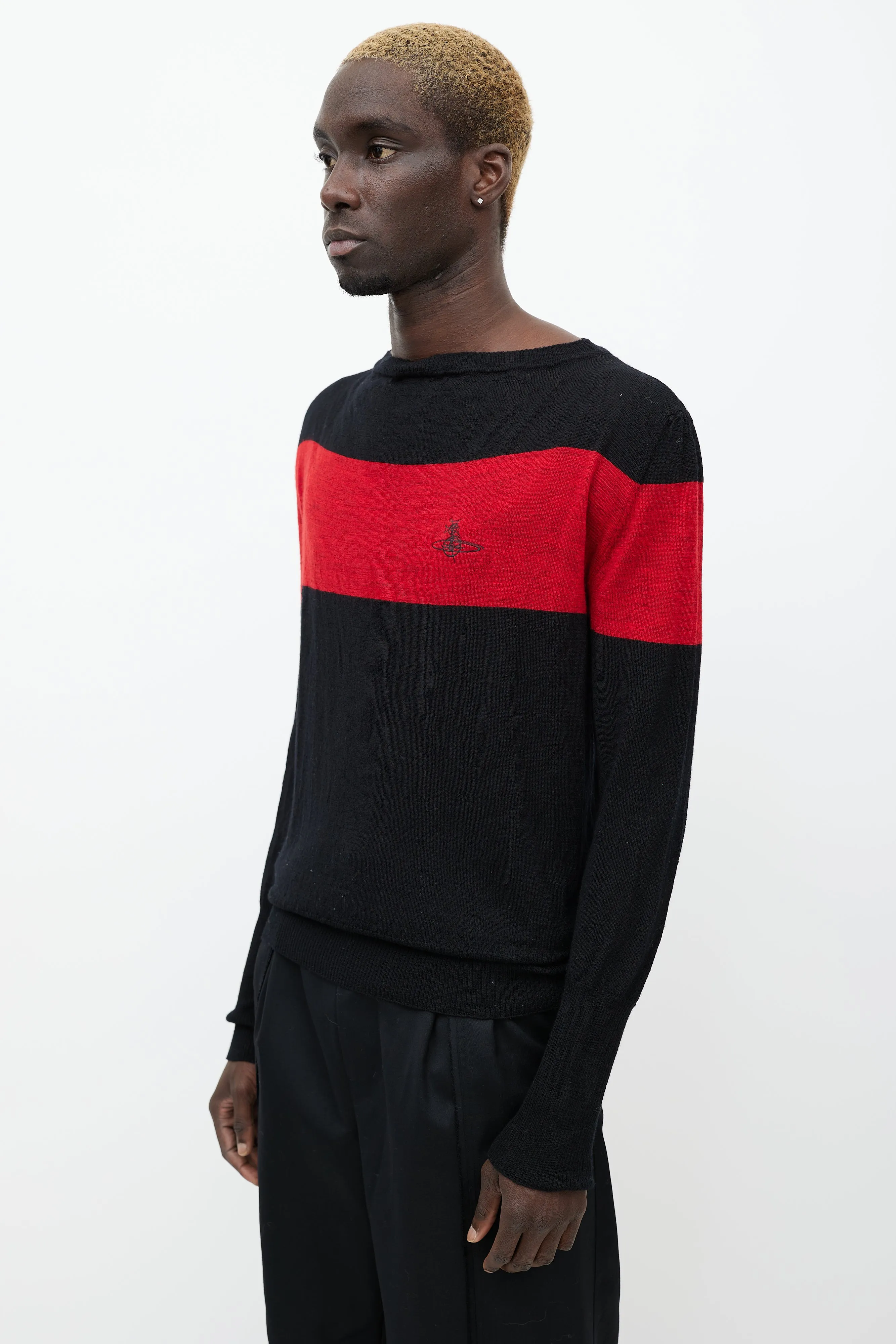 Black & Red Wool Sweater