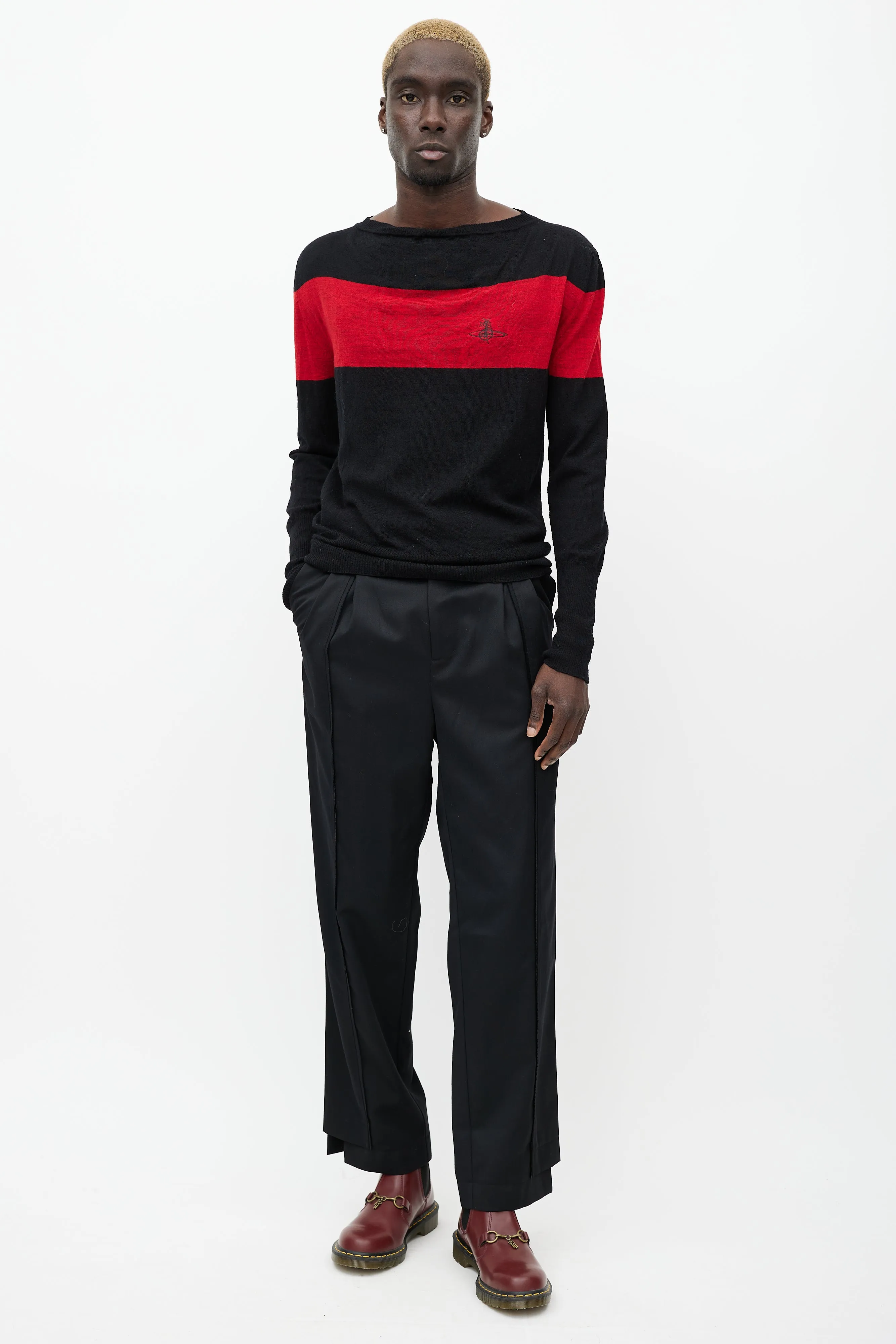 Black & Red Wool Sweater