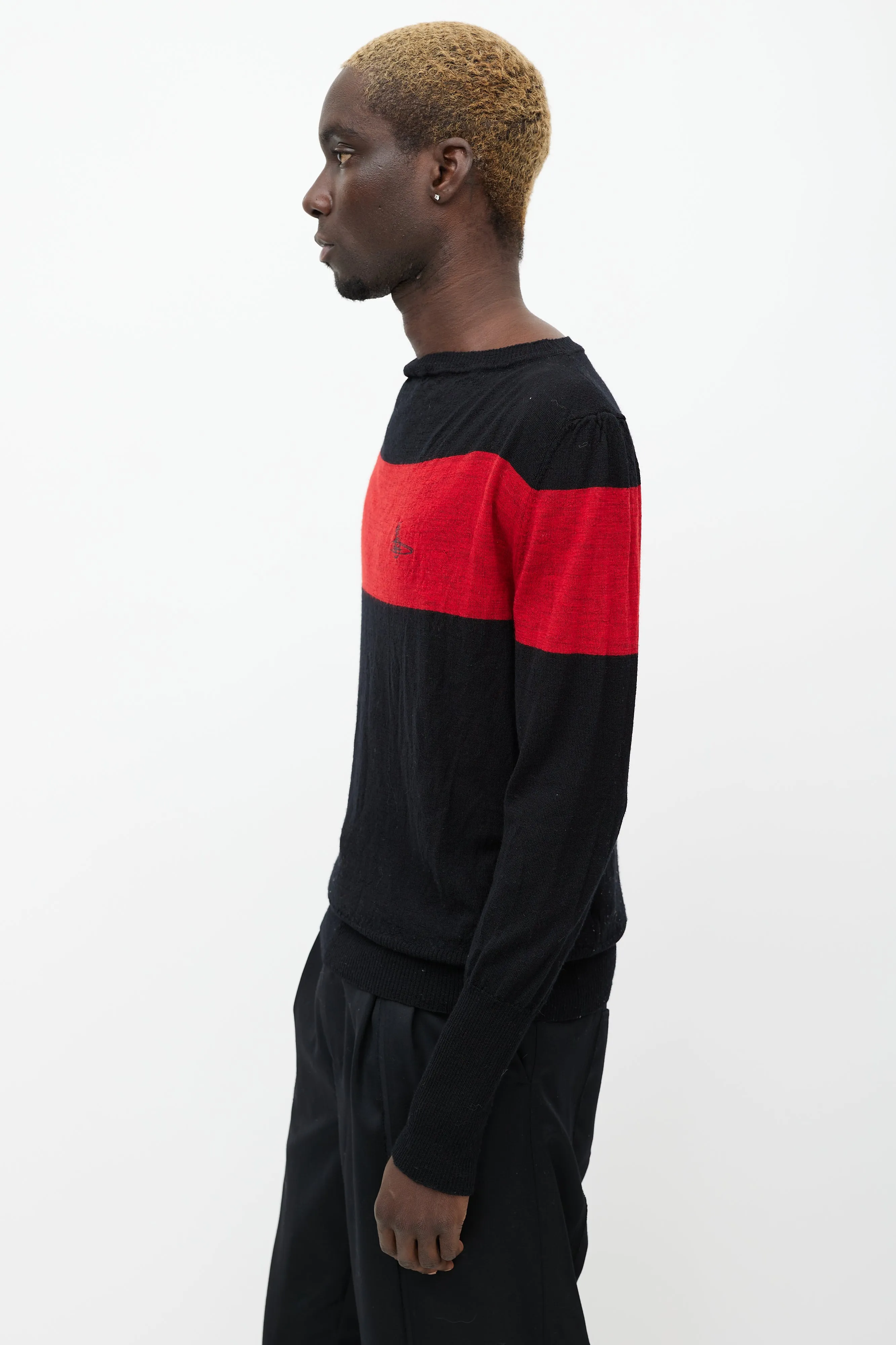 Black & Red Wool Sweater