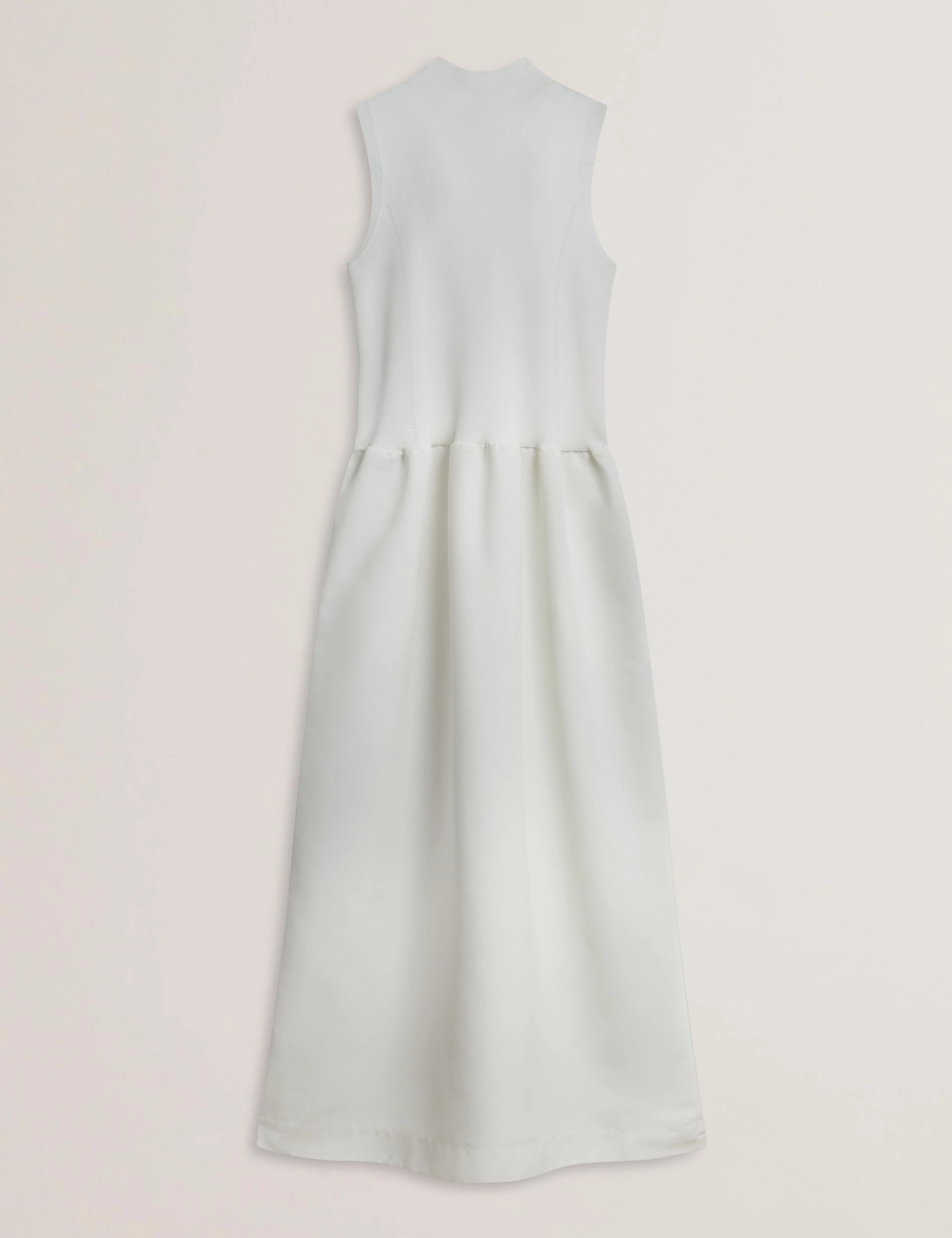 Caattie Sleeveless Midaxi Knitted Bodice Dress Ivory