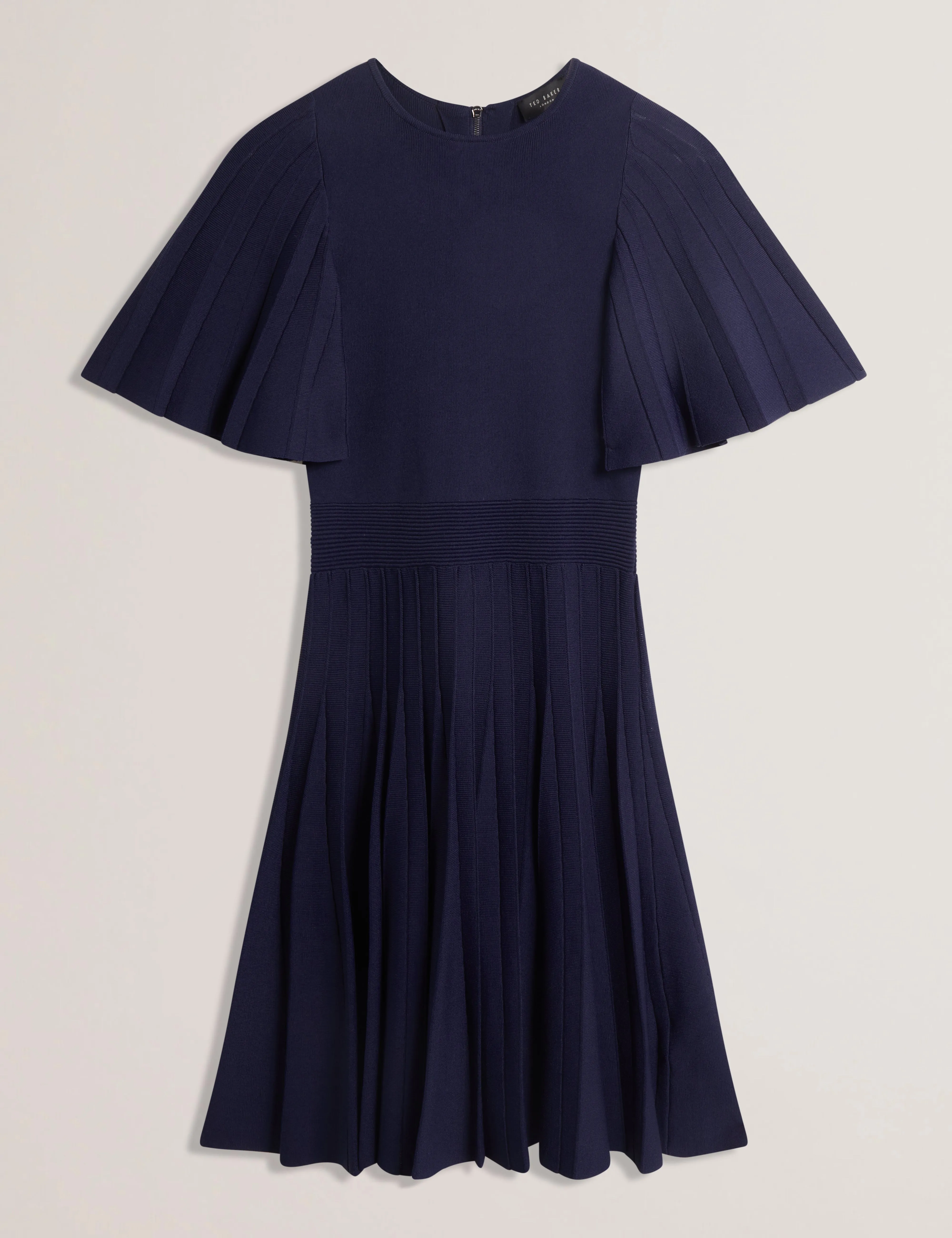 Celinha Angel Sleeve Knitted Maxi Dr Navy