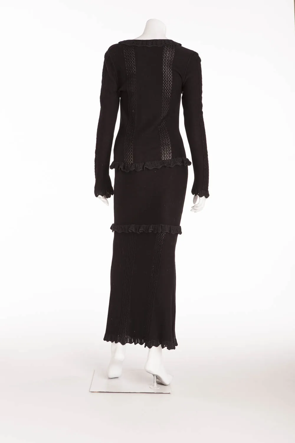 Chloe - Long Sleeve Black Knit Dress - FR 38