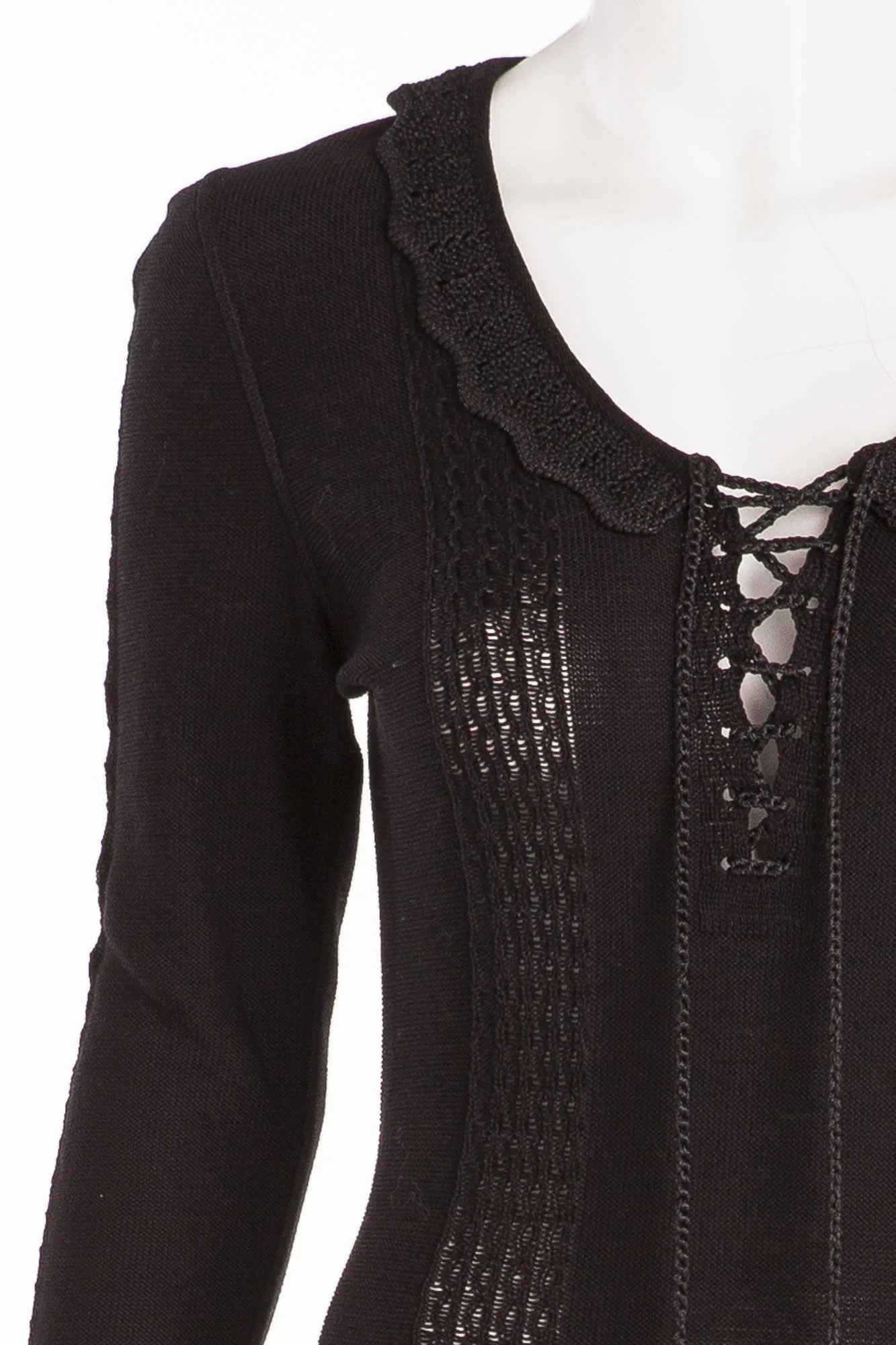 Chloe - Long Sleeve Black Knit Dress - FR 38