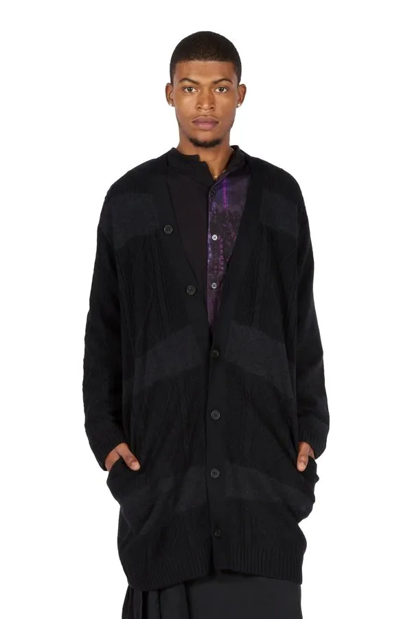 Design Switching V-Neck Cardigan
