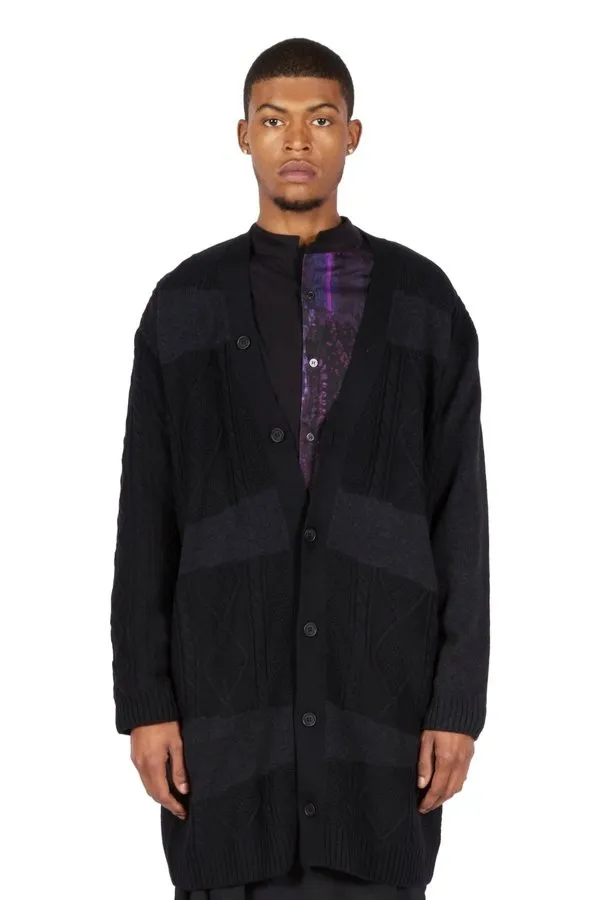 Design Switching V-Neck Cardigan