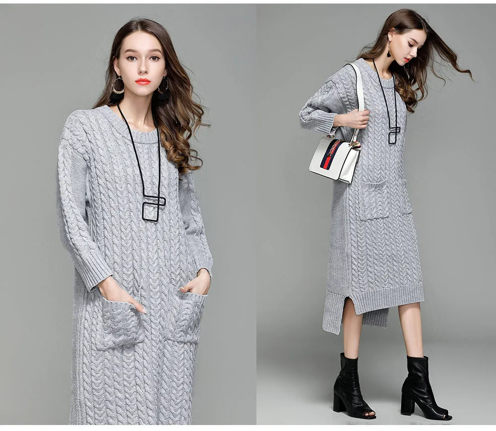 Knitted Dress Front Short Back Long