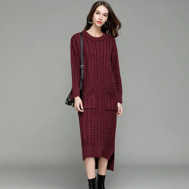 Knitted Dress Front Short Back Long