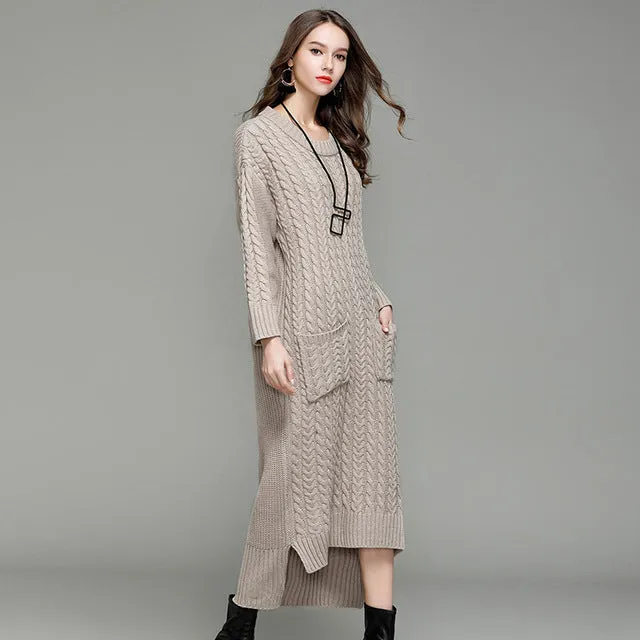 Knitted Dress Front Short Back Long