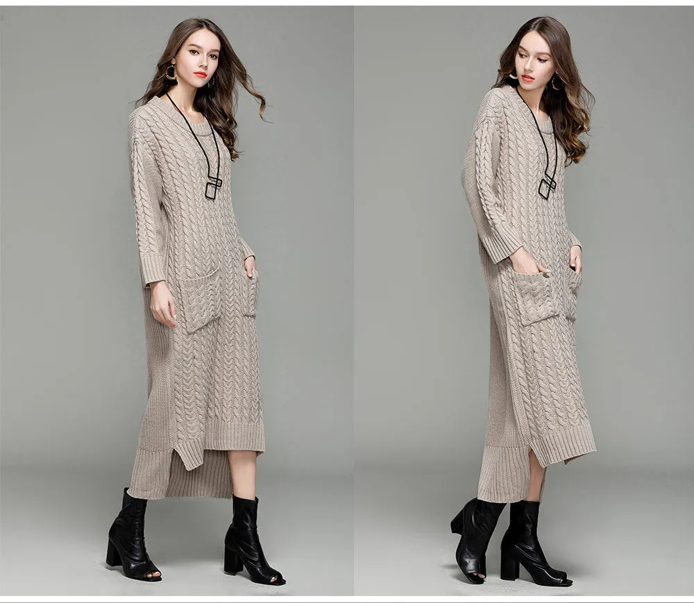 Knitted Dress Front Short Back Long