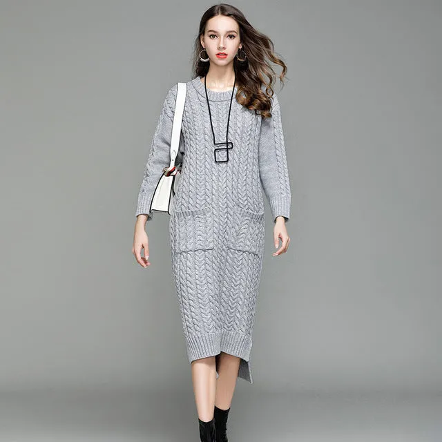 Knitted Dress Front Short Back Long