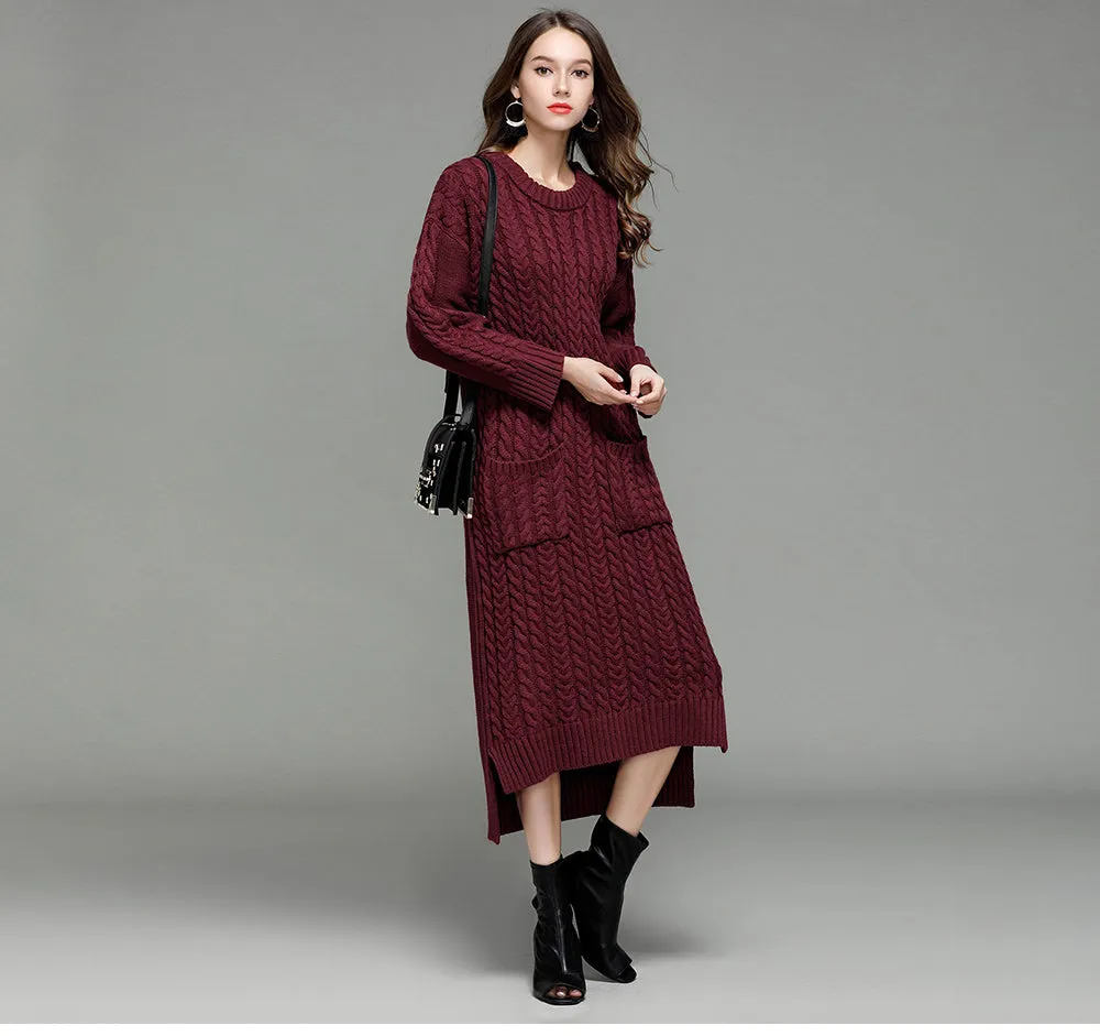 Knitted Dress Front Short Back Long