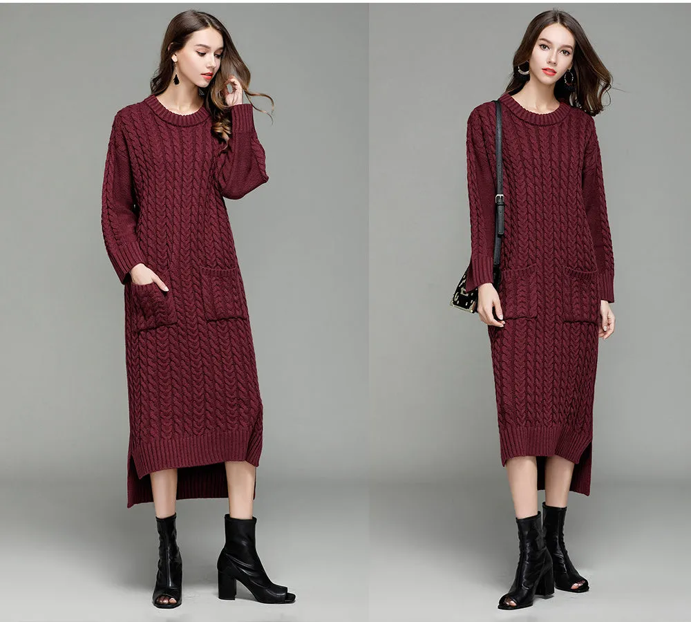 Knitted Dress Front Short Back Long