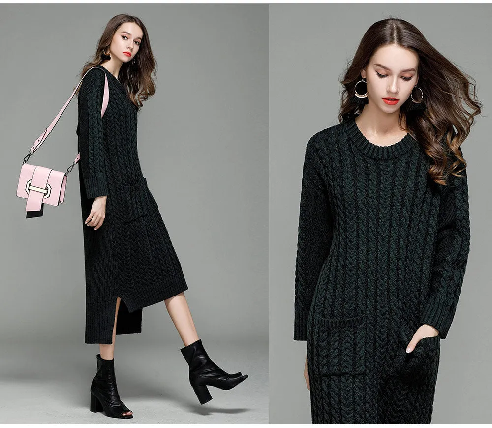 Knitted Dress Front Short Back Long