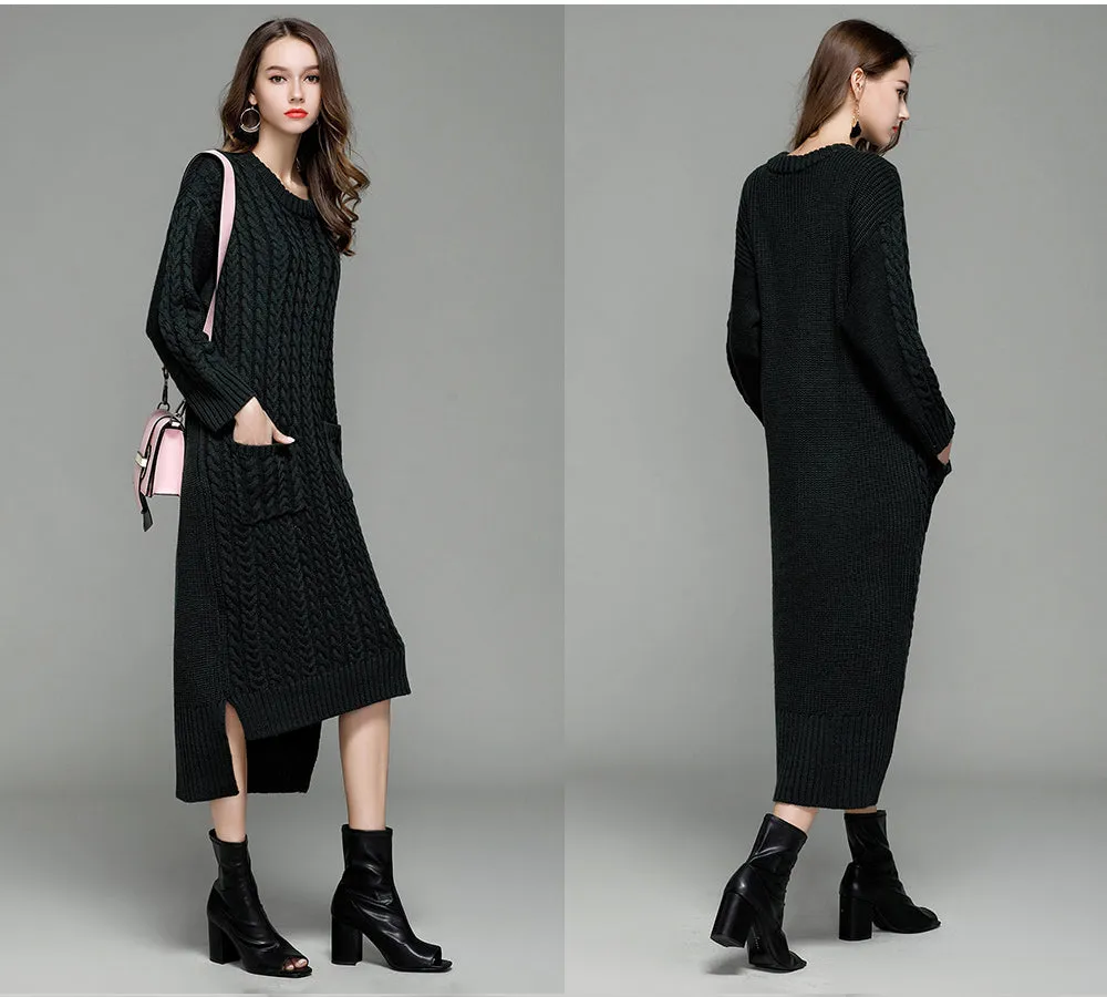 Knitted Dress Front Short Back Long
