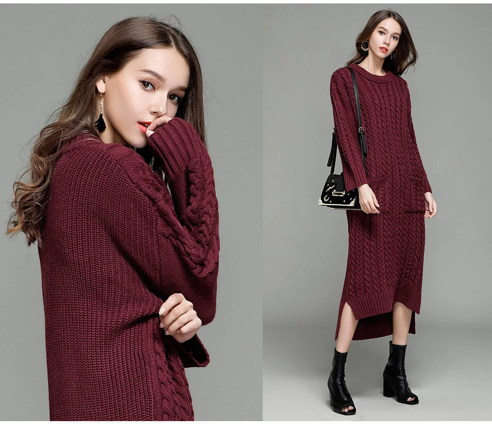 Knitted Dress Front Short Back Long