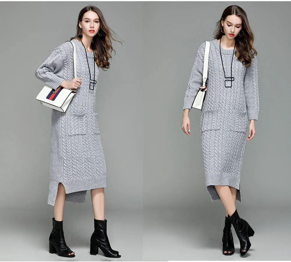 Knitted Dress Front Short Back Long