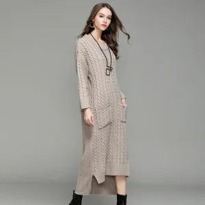 Knitted Dress Front Short Back Long