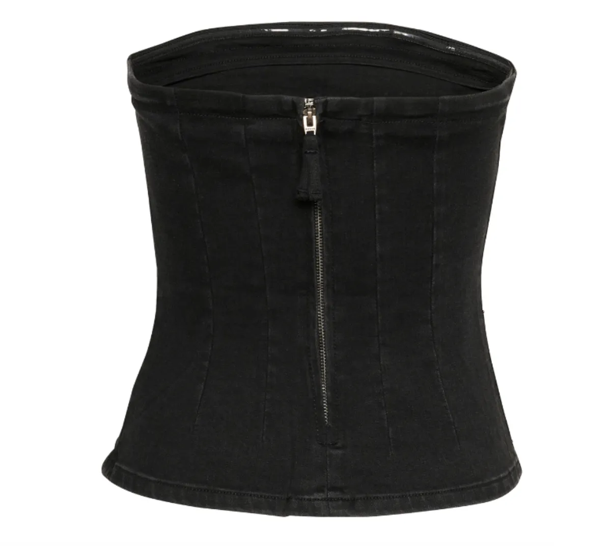 My Essential Wardrobe Ayo Rhinestone Denim Top Black
