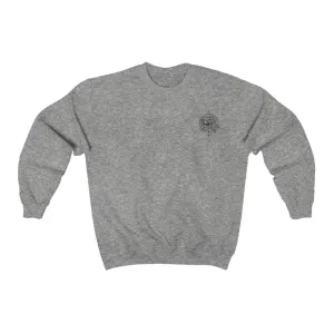 Peony Flower Geometric Tattoo Design "Floral Dynamics" Crewneck Sweatshirt