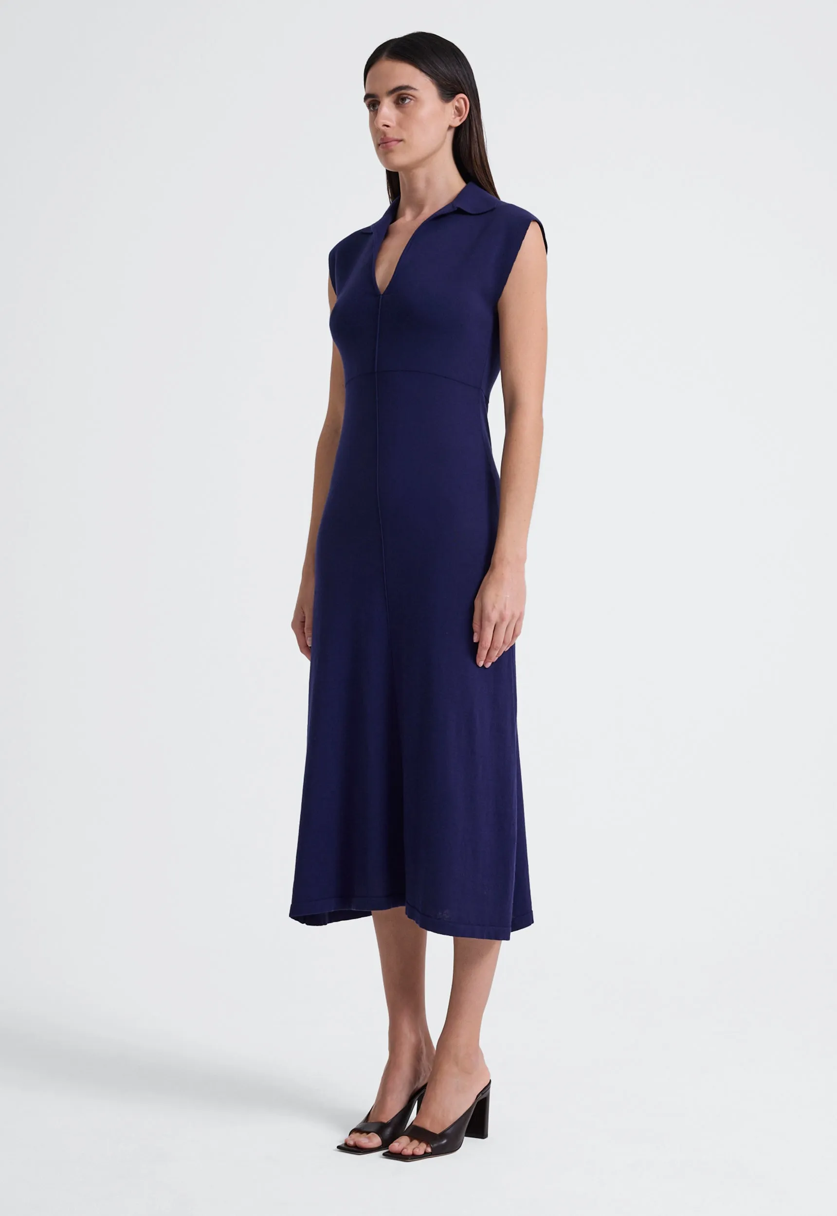 Prime Cotton Midi Dress - Dark Mariner