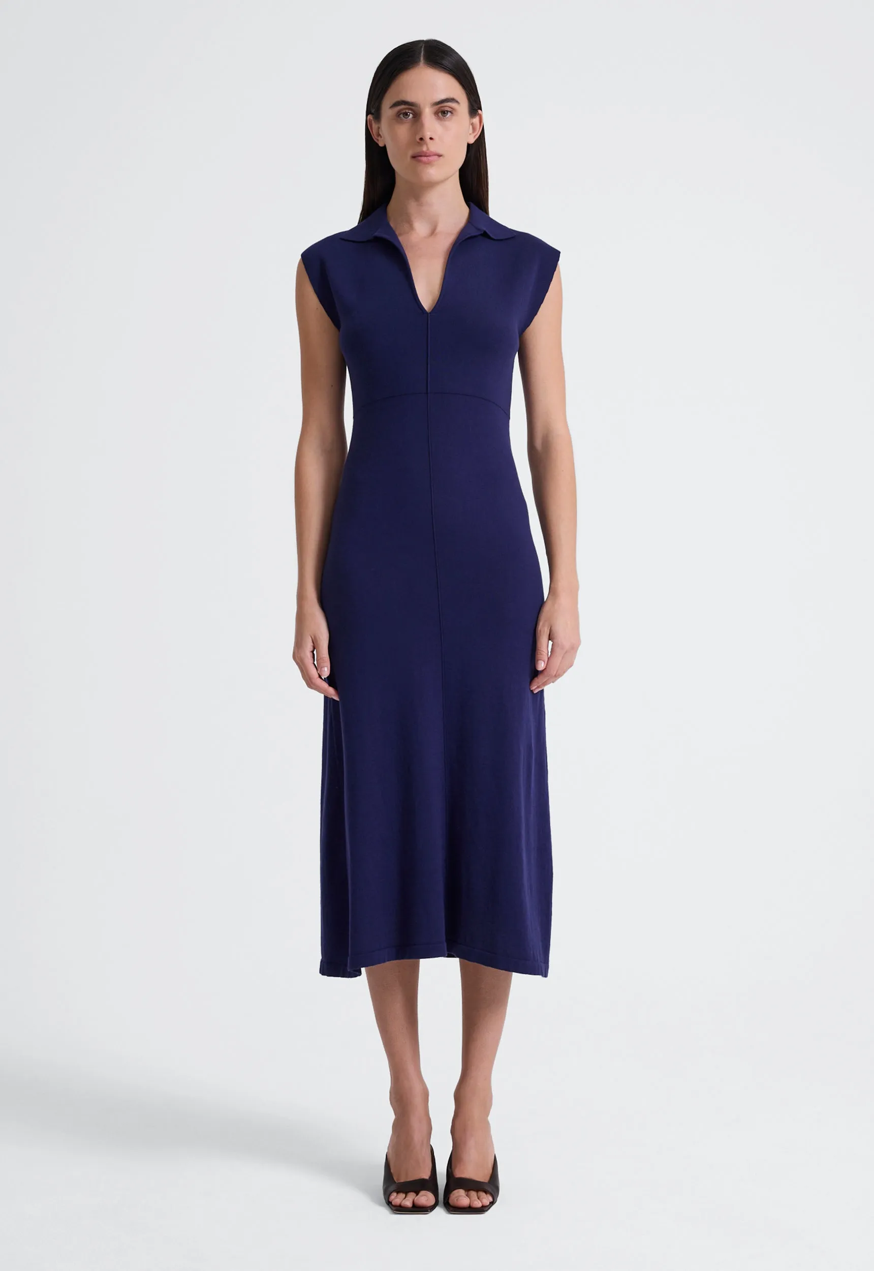 Prime Cotton Midi Dress - Dark Mariner