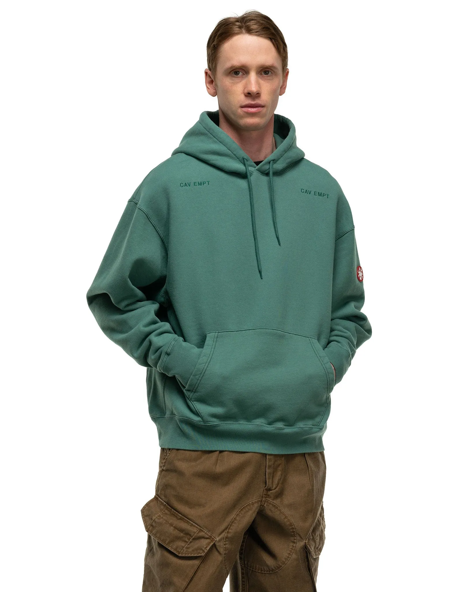 Washed District Patch Heavy Hoody Green