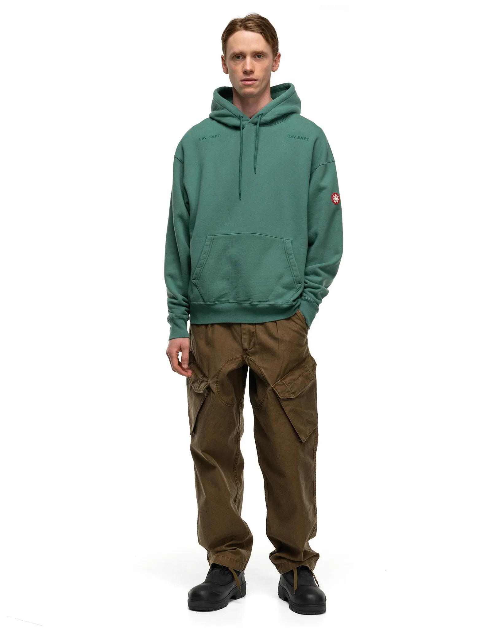 Washed District Patch Heavy Hoody Green