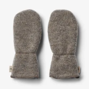 Wool Fleece Miitens Jay - brown melange